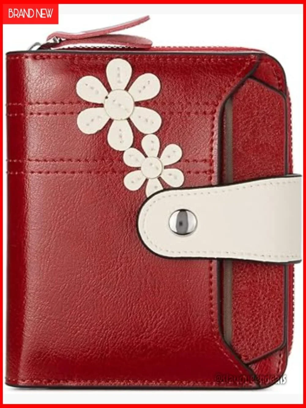 Leather RFID Blocking Bifold Wallet with Zipper Pocket Compact Size